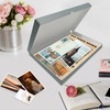 image:imageLineco Clamshell Archival Storage Box 165x205x175 Inch Black  AcidFree with Metal Edge Boxboard Organize and Store Photos Documents Cards Negatives Magazine Prints Family Records DIYGray
