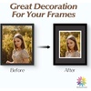 image:imageMat Board Center 5 Pack 11x14 Double Mat for 85x11 Photos Off WhiteGold  Off White Over Gold Double Mat Board Acid Free 8Ply Thickness White Core Bevel Cut for Photos amp Art FramingBlack Over White