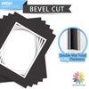 image:imageMat Board Center 5 Pack 11x14 Double Mat for 85x11 Photos Off WhiteGold  Off White Over Gold Double Mat Board Acid Free 8Ply Thickness White Core Bevel Cut for Photos amp Art FramingBlack Over White