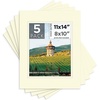 image:imageMat Board Center 5 Pack 11x14 Double Mat for 85x11 Photos Off WhiteGold  Off White Over Gold Double Mat Board Acid Free 8Ply Thickness White Core Bevel Cut for Photos amp Art FramingIvory Over Ivory