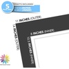 image:imageMat Board Center 5 Pack 11x14 Double Mat for 85x11 Photos Off WhiteGold  Off White Over Gold Double Mat Board Acid Free 8Ply Thickness White Core Bevel Cut for Photos amp Art FramingBlack Over White