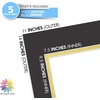 image:imageMat Board Center 5 Pack 11x14 Double Mat for 85x11 Photos Off WhiteGold  Off White Over Gold Double Mat Board Acid Free 8Ply Thickness White Core Bevel Cut for Photos amp Art FramingBlack Over Gold