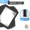 image:imageMat Board Center 5 Pack 11x14 Double Mat for 85x11 Photos Off WhiteGold  Off White Over Gold Double Mat Board Acid Free 8Ply Thickness White Core Bevel Cut for Photos amp Art FramingBlack Over White