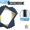 image:imageMat Board Center 5 Pack 11x14 Double Mat for 85x11 Photos Off WhiteGold  Off White Over Gold Double Mat Board Acid Free 8Ply Thickness White Core Bevel Cut for Photos amp Art FramingBlue Over Gold