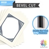 image:imageMat Board Center 5 Pack 11x14 Double Mat for 85x11 Photos Off WhiteGold  Off White Over Gold Double Mat Board Acid Free 8Ply Thickness White Core Bevel Cut for Photos amp Art FramingIvory Turret Over Blue