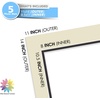 image:imageMat Board Center 5 Pack 11x14 Double Mat for 85x11 Photos Off WhiteGold  Off White Over Gold Double Mat Board Acid Free 8Ply Thickness White Core Bevel Cut for Photos amp Art FramingGray Over Black