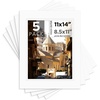 image:imageMat Board Center 5 Pack 11x14 Double Mat for 85x11 Photos Off WhiteGold  Off White Over Gold Double Mat Board Acid Free 8Ply Thickness White Core Bevel Cut for Photos amp Art FramingOff White Over Off White