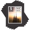 image:imageMat Board Center 5 Pack 11x14 Double Mat for 85x11 Photos Off WhiteGold  Off White Over Gold Double Mat Board Acid Free 8Ply Thickness White Core Bevel Cut for Photos amp Art FramingBlack Over Silver