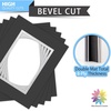 image:imageMat Board Center 5 Pack 11x14 Double Mat for 85x11 Photos Off WhiteGold  Off White Over Gold Double Mat Board Acid Free 8Ply Thickness White Core Bevel Cut for Photos amp Art FramingBlack Over Silver