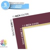 image:imageMat Board Center 5 Pack 11x14 Double Mat for 85x11 Photos Off WhiteGold  Off White Over Gold Double Mat Board Acid Free 8Ply Thickness White Core Bevel Cut for Photos amp Art FramingMaroon Over Gold