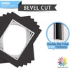 image:imageMat Board Center 5 Pack 11x14 Double Mat for 85x11 Photos Off WhiteGold  Off White Over Gold Double Mat Board Acid Free 8Ply Thickness White Core Bevel Cut for Photos amp Art FramingBlack Over Silver