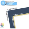 image:imageMat Board Center 5 Pack 11x14 Double Mat for 85x11 Photos Off WhiteGold  Off White Over Gold Double Mat Board Acid Free 8Ply Thickness White Core Bevel Cut for Photos amp Art FramingBlue Over Gold