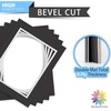 image:imageMat Board Center 5 Pack 11x14 Double Mat for 85x11 Photos Off WhiteGold  Off White Over Gold Double Mat Board Acid Free 8Ply Thickness White Core Bevel Cut for Photos amp Art FramingBlack Over Silver