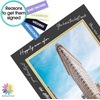 image:imageMat Board Center 5 Pack 11x14 Double Mat for 85x11 Photos Off WhiteGold  Off White Over Gold Double Mat Board Acid Free 8Ply Thickness White Core Bevel Cut for Photos amp Art FramingBlack Over Gold