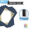 image:imageMat Board Center 5 Pack 11x14 Double Mat for 85x11 Photos Off WhiteGold  Off White Over Gold Double Mat Board Acid Free 8Ply Thickness White Core Bevel Cut for Photos amp Art FramingBlue Over Gold