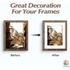 image:imageMat Board Center 5 Pack 11x14 Double Mat for 85x11 Photos Off WhiteGold  Off White Over Gold Double Mat Board Acid Free 8Ply Thickness White Core Bevel Cut for Photos amp Art FramingOff White Over Off White
