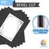 image:imageMat Board Center 5 Pack 11x14 Double Mat for 85x11 Photos Off WhiteGold  Off White Over Gold Double Mat Board Acid Free 8Ply Thickness White Core Bevel Cut for Photos amp Art FramingBlack Over White