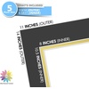 image:imageMat Board Center 5 Pack 11x14 Double Mat for 85x11 Photos Off WhiteGold  Off White Over Gold Double Mat Board Acid Free 8Ply Thickness White Core Bevel Cut for Photos amp Art FramingBlack Over Gold