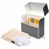 image:imageLineco Archival Document Storage Box 125 x 105 x 5 Gray  AcidFree 12 Letter Sized File Folders Included Organizer for Prints Photos PapersBlue Gray