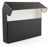 image:imageLineco Archival Document Storage Box Gray 155 x 105 x 5  LegalSized Metal Edge AcidFree Boxboard Case Organize Files Prints PhotosBlack