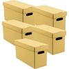 image:imageLineco Archival Storage Cartons AcidFree 12x15x10 in Tan Pack of 5  ReadyToAssemble Filing Boxes for Organizing and Storing Documents Prints or Photos Buffered Corrugated Board6x15x10