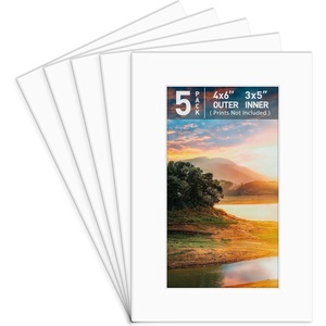 image:imageGolden State Art 10 Pack 4x6 Black Picture Mat for 3x5 Photos  With 25x45 Opening for 3x5 Photos White Core Bevel Edge PreCut Acid Free 4ply Thick Framing MatsWhite5 Pack