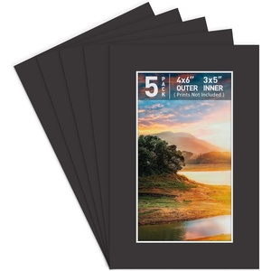 image:imageGolden State Art 10 Pack 4x6 Black Picture Mat for 3x5 Photos  With 25x45 Opening for 3x5 Photos White Core Bevel Edge PreCut Acid Free 4ply Thick Framing MatsBlack5 Pack
