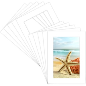 image:imageGolden State Art 15 Pack 12x12 White Picture Mat for 8x8 Photos  White Core Bevel Cut Acid Free 4ply Thick Framing MatsWhite