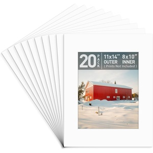 image:imageGolden State Art 20 Pack 16x20 White Picture Mats Mattes for 11x14 Photos  Acid Free White Core Bevel Cut Mat with 105x135 Opening 4Ply ThicknessWhite