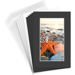 image:imageGolden State Art 25 Pack Black Photo Mat 12x12 For 8x8 MatteBackingsBags  4Ply Thick PreCut Mat 75x75 Opening White Core Bevel Cut AcidFree For Photo Art Poster or Print Display Mats MattesBlack