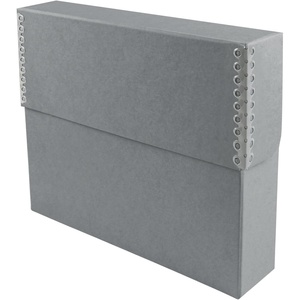 image:imageLineco Archival Document Storage Box Gray 155 x 105 x 5  LegalSized Metal Edge AcidFree Boxboard Case Organize Files Prints PhotosGray