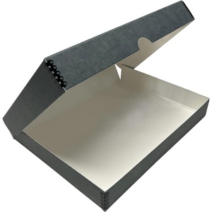 image:imageLineco Clamshell Archival Storage Box 165x205x175 Inch Black  AcidFree with Metal Edge Boxboard Organize and Store Photos Documents Cards Negatives Magazine Prints Family Records DIYGray