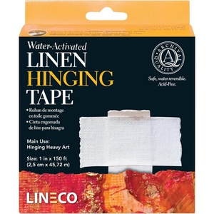 image:imageLineco L5331025 Lineco Gummed Linen Tape 1In X 30Ft  Acid Free Neutral pH Self Adhesive for Artworks Photos Poster and Mats1 in X 150 ft Pack of 1
