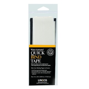 image:imageLineco Quick Bind Book Repair Tape WaterActivated White 2 X 36 Inch  Gummed Linen Tape AcidFree Archival Bookbinding Adhesive Cloth for Pamphlets Making