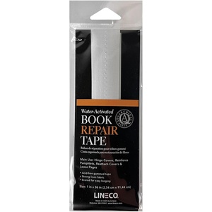 image:imageLineco WaterActivated Book Repair Tape 2 x 48 Inch  NonYellowing Neutral pH for Hinge Covers Repairing Pamphlets and Paper Pages1 x 36