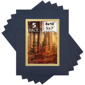 image:imageMat Board Center 5 Pack 11x14 Double Mat for 85x11 Photos Off WhiteGold  Off White Over Gold Double Mat Board Acid Free 8Ply Thickness White Core Bevel Cut for Photos amp Art FramingBlue Over Gold