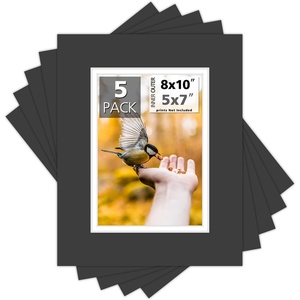 image:imageMat Board Center 5 Pack 11x14 Double Mat for 85x11 Photos Off WhiteGold  Off White Over Gold Double Mat Board Acid Free 8Ply Thickness White Core Bevel Cut for Photos amp Art FramingBlack Over White