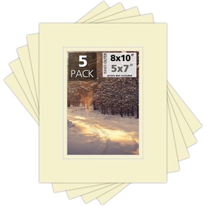 image:imageMat Board Center 5 Pack 11x14 Double Mat for 85x11 Photos Off WhiteGold  Off White Over Gold Double Mat Board Acid Free 8Ply Thickness White Core Bevel Cut for Photos amp Art FramingIvory Over Ivory
