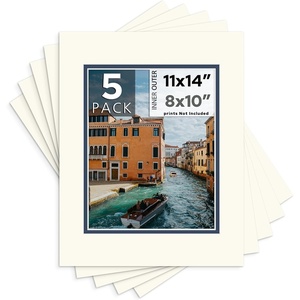 image:imageMat Board Center 5 Pack 11x14 Double Mat for 85x11 Photos Off WhiteGold  Off White Over Gold Double Mat Board Acid Free 8Ply Thickness White Core Bevel Cut for Photos amp Art FramingIvory Turret Over Blue