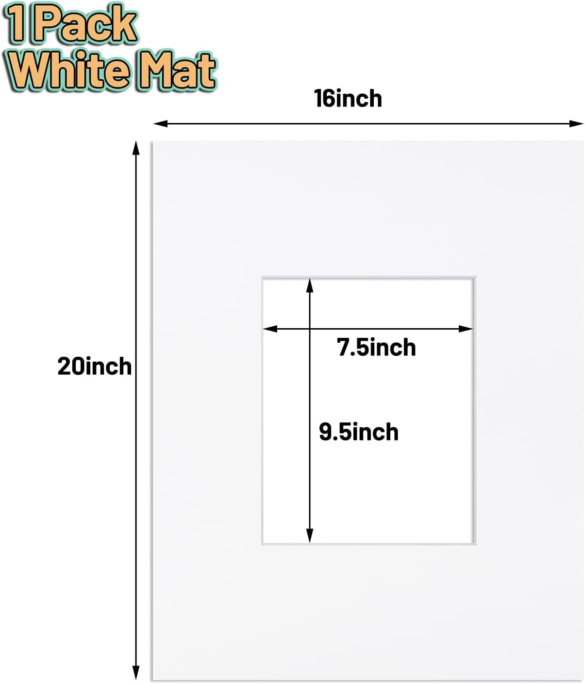 image:imageGolden State Art 16x20 Mats Cut for 8x10  White Color Signature Mat  Bevel Cut Acid Free 4ply Thickness White Core  Great for Weddings Baby Showers Prints Pictures Photos