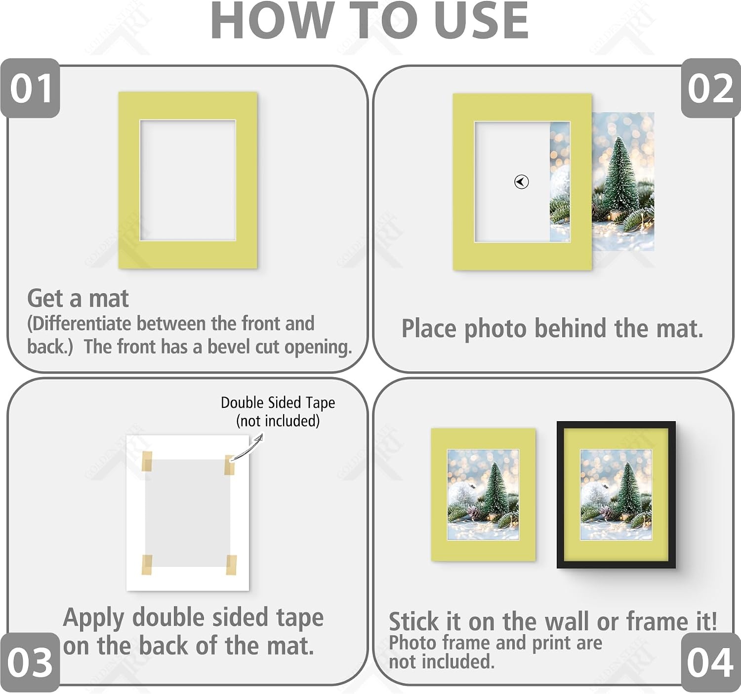 image:imageGolden State Art 20 Pack Mixed Color Photo Mats 11x14 for 8x10 Mats Only  AcidFree PreCut75x95 Opening 4Ply Bevel Cut White Core Photo Matte Matting11x14 Pack of 25 Mix Colors Mats