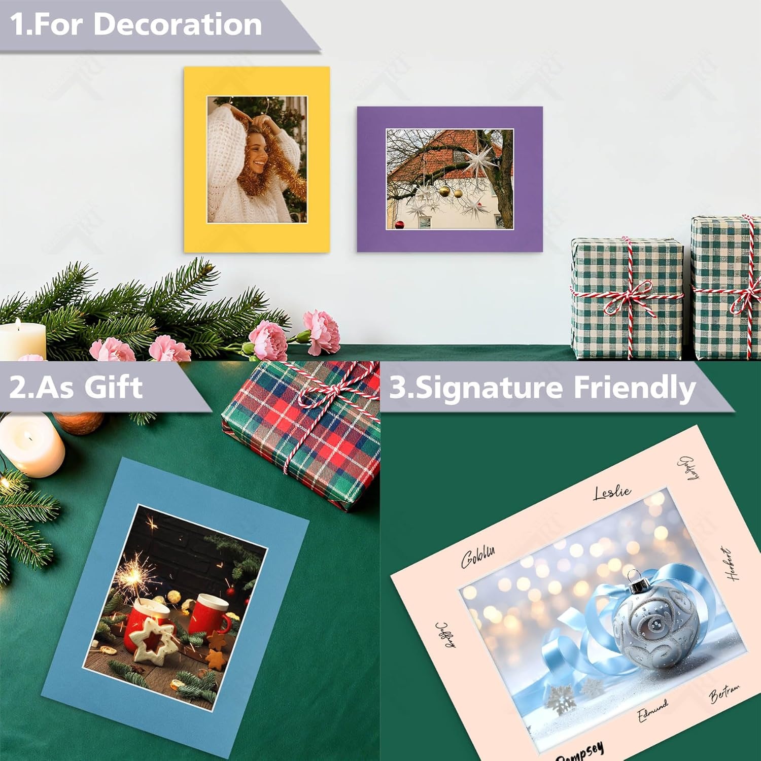image:imageGolden State Art 20 Pack Mixed Color Photo Mats 11x14 for 8x10 Mats Only  AcidFree PreCut75x95 Opening 4Ply Bevel Cut White Core Photo Matte Matting11x14 Pack of 20 Mix Colors Mats
