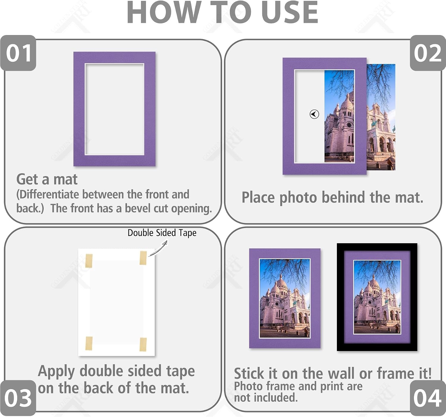 image:imageGolden State Art 25 Pack Mixed Color Picture Mats 5x7 for 4x6 Mats Only  AcidFree PreCut75x95 Opening 4Ply Bevel Cut White Core Photo Matte Matting in PremierMix Color Mats