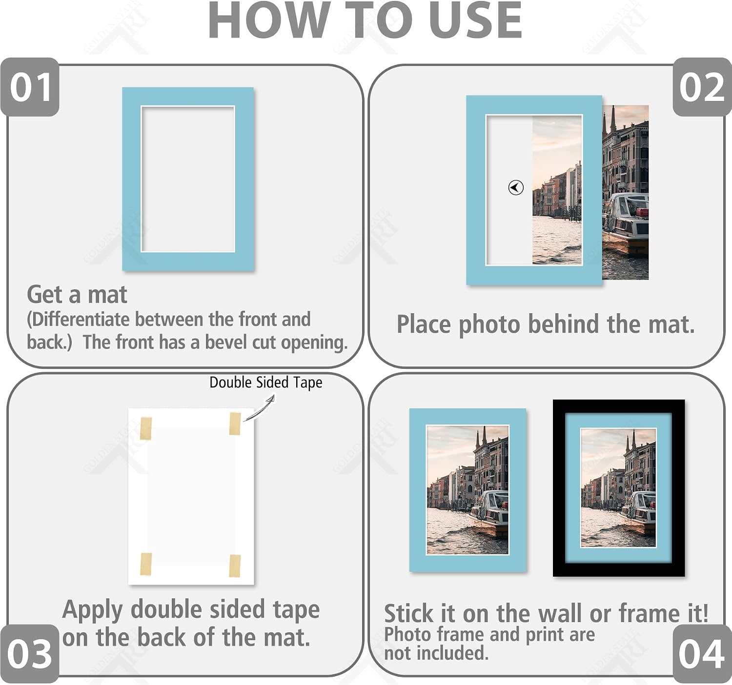 image:imageGolden State Art 25 Pack Mixed Color Picture Mats 5x7 for 4x6 Mats Only  AcidFree PreCut75x95 Opening 4Ply Bevel Cut White Core Photo Matte Matting in PremierMix Color Mats