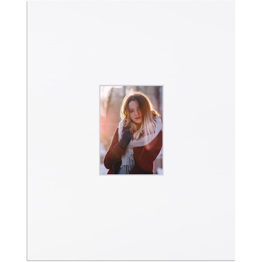 image:imageGolden State Art 16x20 Mats Cut for 5x7  White Color Signature Mat  Bevel Cut Acid Free 4ply Thickness White Core  Great for Weddings Baby Showers Prints Pictures Photos