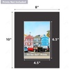 image:imageGolden State Art 10 Pack 8x10 White Picture Mat for 5x7 Photos  White Core Bevel Edge Acid Free 4ply Thick Framing Picture MatsBlack