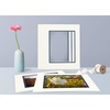 image:imageGolden State Art 5 Pack Double mat 11x14 for 8x10 Photo Black Over Black  AcidFree PreCutMat 75x95 Opening White Core Bevel Cut 8 Ply Double Mat adds elegant depth to framed photos and artworkIvory Turret Over Dignity Blue