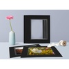 image:imageGolden State Art 5 Pack Double mat 11x14 for 8x10 Photo Black Over Black  AcidFree PreCutMat 75x95 Opening White Core Bevel Cut 8 Ply Double Mat adds elegant depth to framed photos and artworkBlack Over Black