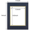 image:imageGolden State Art 5 Pack Double mat 11x14 for 8x10 Photo Black Over Black  AcidFree PreCutMat 75x95 Opening White Core Bevel Cut 8 Ply Double Mat adds elegant depth to framed photos and artworkDignity Blue Over Old Gold