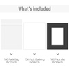 image:imageGolden State Art AcidFree PreCut 8x10 Black Picture Mat Sets Includes Pack of 100 White Core Bevel Cut Mats for 5x7 Photos 100 Backing Boards and 100 Crystal Clear Plastic Sleeves Bags